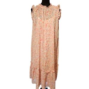Floral Ruffle Sleeveless Dress-Size Medium